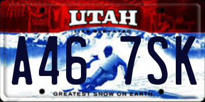 UT license plate A467SK