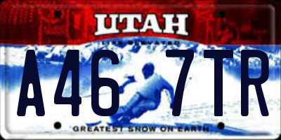 UT license plate A467TR