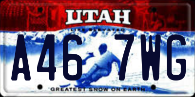 UT license plate A467WG