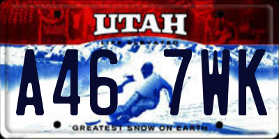UT license plate A467WK