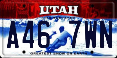 UT license plate A467WN