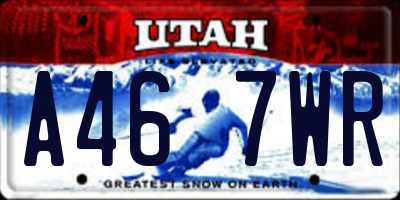 UT license plate A467WR