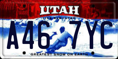 UT license plate A467YC