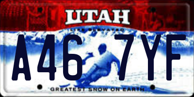 UT license plate A467YF
