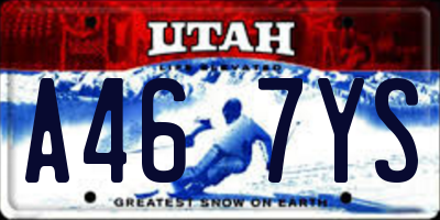 UT license plate A467YS