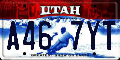 UT license plate A467YT
