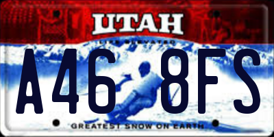 UT license plate A468FS