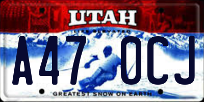UT license plate A470CJ