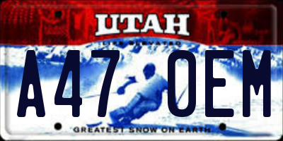 UT license plate A470EM