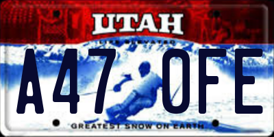 UT license plate A470FE