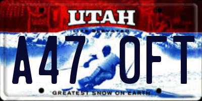 UT license plate A470FT