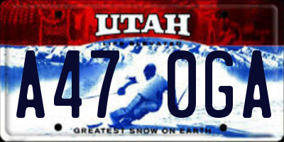 UT license plate A470GA