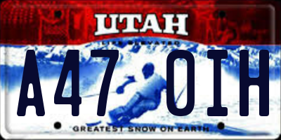 UT license plate A470IH