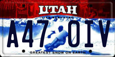 UT license plate A470IV