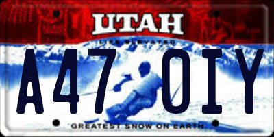 UT license plate A470IY