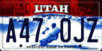 UT license plate A470JZ