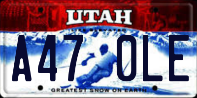 UT license plate A470LE