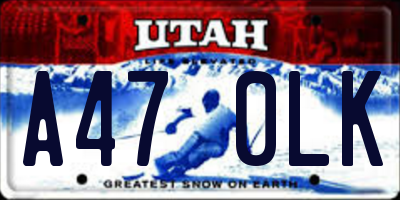 UT license plate A470LK