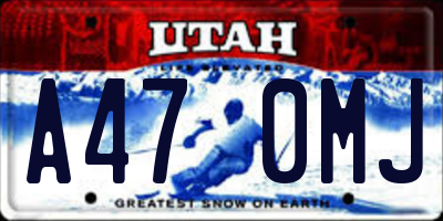 UT license plate A470MJ