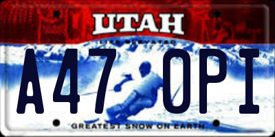 UT license plate A470PI
