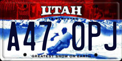 UT license plate A470PJ