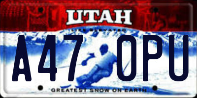 UT license plate A470PU
