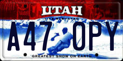 UT license plate A470PY