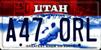 UT license plate A470RL