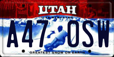 UT license plate A470SW