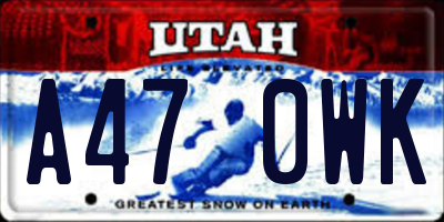 UT license plate A470WK