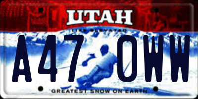 UT license plate A470WW