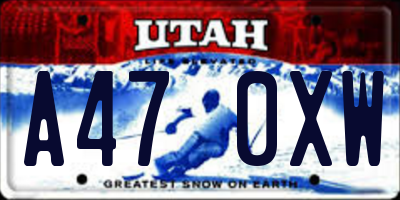 UT license plate A470XW