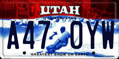 UT license plate A470YW