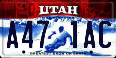 UT license plate A471AC