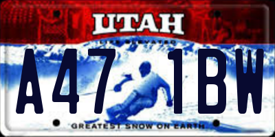 UT license plate A471BW