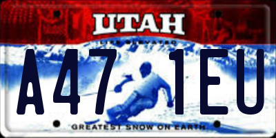 UT license plate A471EU