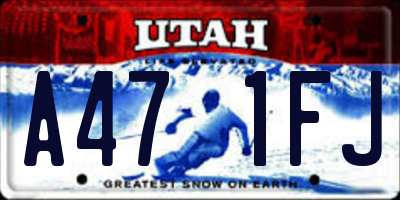 UT license plate A471FJ