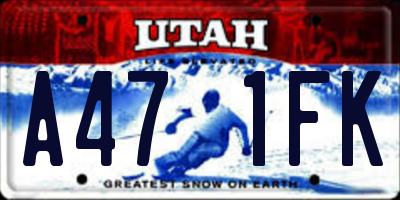 UT license plate A471FK