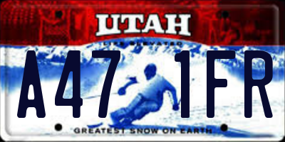 UT license plate A471FR