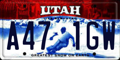 UT license plate A471GW