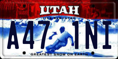 UT license plate A471NI