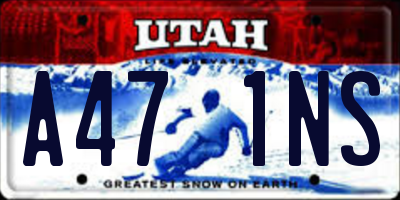 UT license plate A471NS