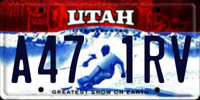 UT license plate A471RV