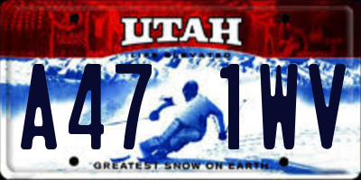 UT license plate A471WV