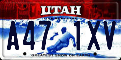 UT license plate A471XV