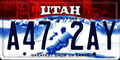 UT license plate A472AY