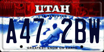 UT license plate A472BW