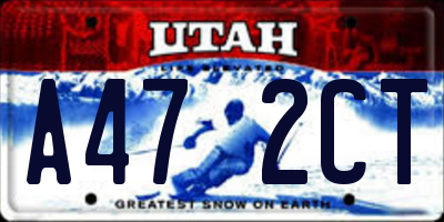 UT license plate A472CT