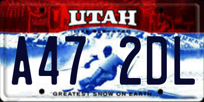 UT license plate A472DL