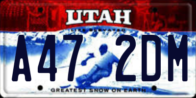 UT license plate A472DM